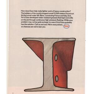 Esso Oil Magazine Advertisement 1960s Vintage Construction Grease Industrial